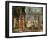 Un Palais Avec Des Visiteurs Distingues - Palace with Distinguished Visitors - Hans Vredeman De Vri-Hans Vredeman de Vries-Framed Giclee Print