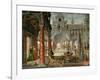 Un Palais Avec Des Visiteurs Distingues - Palace with Distinguished Visitors - Hans Vredeman De Vri-Hans Vredeman de Vries-Framed Giclee Print