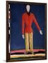 Un Paysan (A Peasant). Representation D'un Homme Barbu Avec Une Chemise Rouge). Peinture De Kasimir-Kazimir Severinovich Malevich-Framed Giclee Print