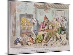 Un Petit Souper a La Parisienne, or a Family of Sans-Culottes Refreshing after the Fatigues of…-James Gillray-Mounted Giclee Print