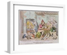 Un Petit Souper a La Parisienne, or a Family of Sans-Culottes Refreshing after the Fatigues of…-James Gillray-Framed Giclee Print