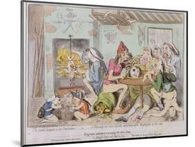 Un Petit Souper a La Parisienne, or a Family of Sans-Culottes Refreshing after the Fatigues of…-James Gillray-Mounted Giclee Print