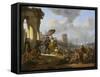 Un Port de mer en Italie-Johannes Lingelbach-Framed Stretched Canvas