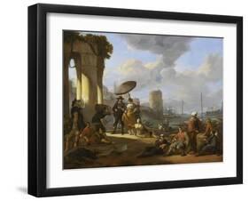 Un Port de mer en Italie-Johannes Lingelbach-Framed Giclee Print