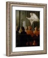 Un Religioso Mercedario Predicando a Cardenales Y Obispos-null-Framed Giclee Print