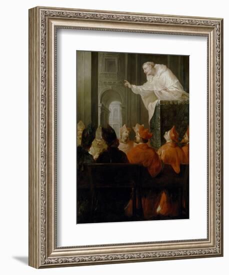 Un Religioso Mercedario Predicando a Cardenales Y Obispos-null-Framed Giclee Print