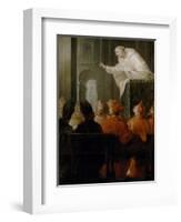 Un Religioso Mercedario Predicando a Cardenales Y Obispos-null-Framed Giclee Print