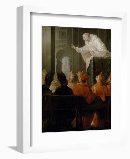 Un Religioso Mercedario Predicando a Cardenales Y Obispos-null-Framed Giclee Print