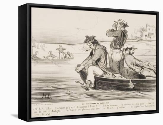 Un Rencontre En Pleine Eau-Honore Daumier-Framed Stretched Canvas