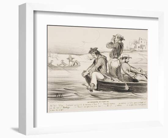 Un Rencontre En Pleine Eau-Honore Daumier-Framed Giclee Print