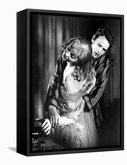 Un Tramway nomme desir A Streetcar Named Desire by Elia Kazan with Marlon Brando, Vivien Leigh, 195-null-Framed Stretched Canvas