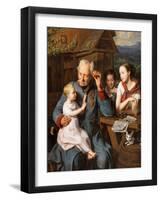 Un Vieil Invalide Avec Des Enfants - an Old Invalid with Children, by Waldmueller, Ferdinand Georg-Ferdinand Georg Waldmuller-Framed Giclee Print
