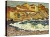 Un Village Au Bord De La Mer, 1896-1897 (Oil on Burlap)-Louis Valtat-Stretched Canvas