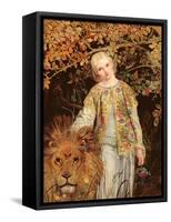 Una and the Lion, Exh. 1860-William Bell Scott-Framed Stretched Canvas