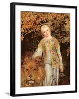 Una and the Lion, Exh. 1860-William Bell Scott-Framed Giclee Print