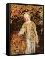 Una and the Lion, Exh. 1860-William Bell Scott-Framed Stretched Canvas