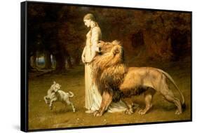 Una and the Lion, from Spenser's Faerie Queene, 1880-Briton Rivi?re-Framed Stretched Canvas