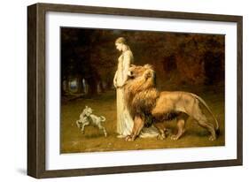 Una and the Lion, from Spenser's Faerie Queene, 1880-Briton Rivi?re-Framed Premium Giclee Print