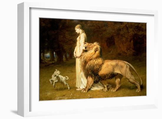 Una and the Lion, from Spenser's Faerie Queene, 1880-Briton Rivi?re-Framed Premium Giclee Print