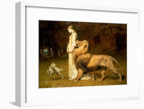 Una and the Lion, from Spenser's Faerie Queene, 1880-Briton Rivi?re-Framed Giclee Print