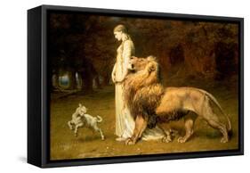 Una and the Lion, from Spenser's Faerie Queene, 1880-Briton Rivi?re-Framed Stretched Canvas