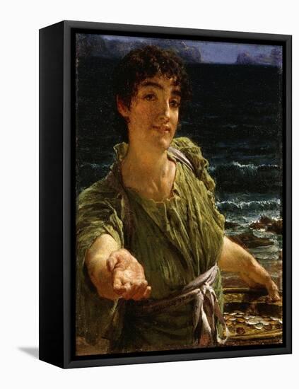 Una Carita-Sir Lawrence Alma-Tadema-Framed Stretched Canvas