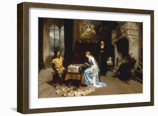 Una Partita a Scacchi, c.1881-Girolamo Induno-Framed Giclee Print