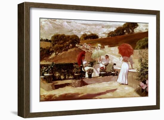 Una Terraza En Biarritz-Jose Villegas-Framed Giclee Print