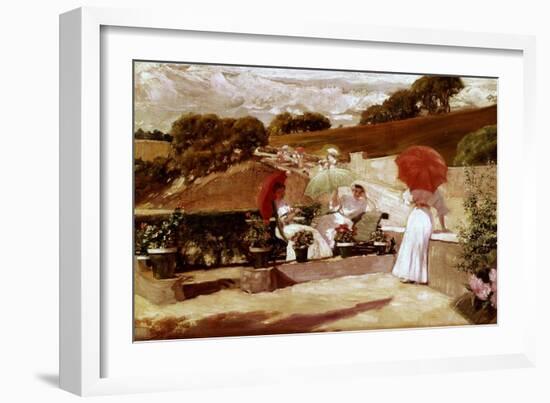 Una Terraza En Biarritz-Jose Villegas-Framed Giclee Print