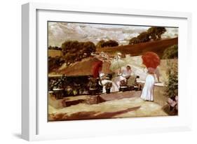 Una Terraza En Biarritz-Jose Villegas-Framed Giclee Print
