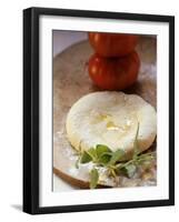 Unbaked Pizza, Fresh Herbs and Tomatoes-null-Framed Photographic Print