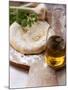Unbaked Pizza, Herbs, Garlic and Olive Oil-null-Mounted Photographic Print