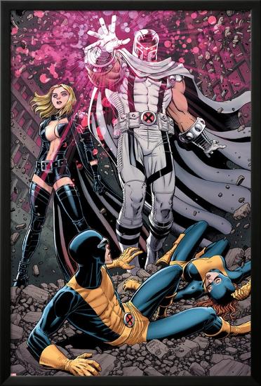 Uncanny X-Men #12 Cover: Magneto, Frost, Emma, Cyclops, Grey, Jean-Arthur Adams-Lamina Framed Poster