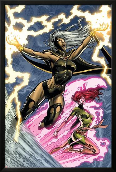 Uncanny X-Men: First Class No.6 Cover: Storm and Phoenix-Paul Pelletier-Lamina Framed Poster