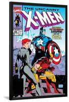Uncanny X-Men No.268 Cover: Black Widow, Wolverine and Captain America-Jim Lee-Lamina Framed Poster