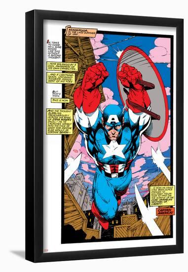 Uncanny X-Men No.268 Cover: Captain America-Jim Lee-Framed Poster