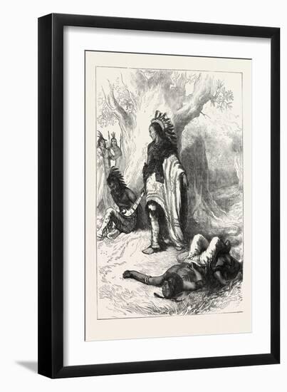 Uncas and Miantonomoh; Uncas Was a Sachem of the Mohegan Who Through His Alliance with the English-null-Framed Giclee Print