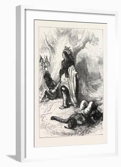 Uncas and Miantonomoh; Uncas Was a Sachem of the Mohegan Who Through His Alliance with the English-null-Framed Giclee Print