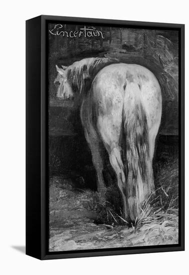 Uncertain, the Horse in the Stable-Theodore Gericault-Framed Stretched Canvas