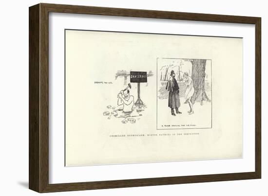 Unchilled Enthusiasm, Winter Bathing in the Serpentine-Phil May-Framed Giclee Print