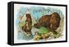 Uncle Brown Brand Cigar Box Label, Brown Bears-Lantern Press-Framed Stretched Canvas