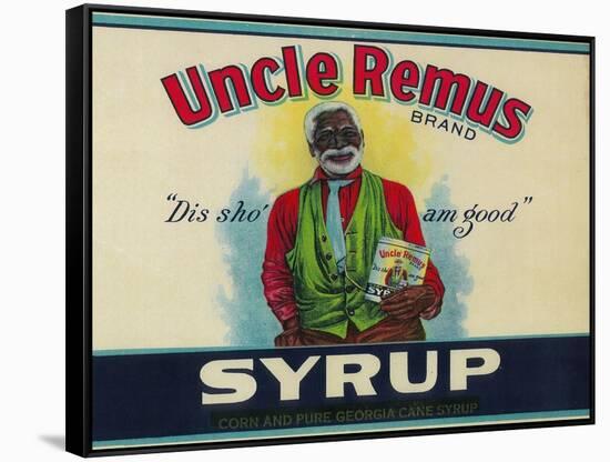 Uncle Remus Syrup Label - Cairo, GA-Lantern Press-Framed Stretched Canvas