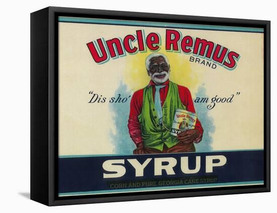 Uncle Remus Syrup Label - Cairo, GA-Lantern Press-Framed Stretched Canvas