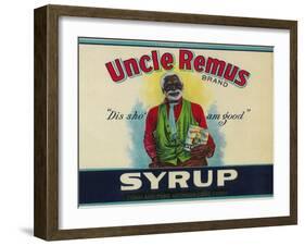 Uncle Remus Syrup Label - Cairo, GA-Lantern Press-Framed Art Print