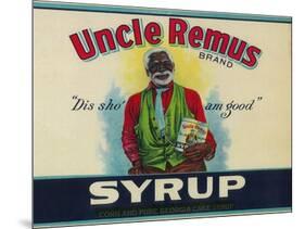 Uncle Remus Syrup Label - Cairo, GA-Lantern Press-Mounted Art Print