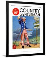 "Uncle Sam at the Crossroads," Country Gentleman Cover, October 1, 1936-Frank Lea-Framed Giclee Print