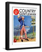 "Uncle Sam at the Crossroads," Country Gentleman Cover, October 1, 1936-Frank Lea-Framed Giclee Print