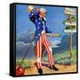 "Uncle Sam at the Crossroads,"October 1, 1936-Frank Lea-Framed Stretched Canvas