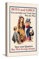 Uncle Sam, Boys and Girls, c.1918-James Montgomery Flagg-Stretched Canvas