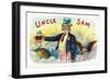 Uncle Sam Brand Cigar Inner Box Label-Lantern Press-Framed Art Print